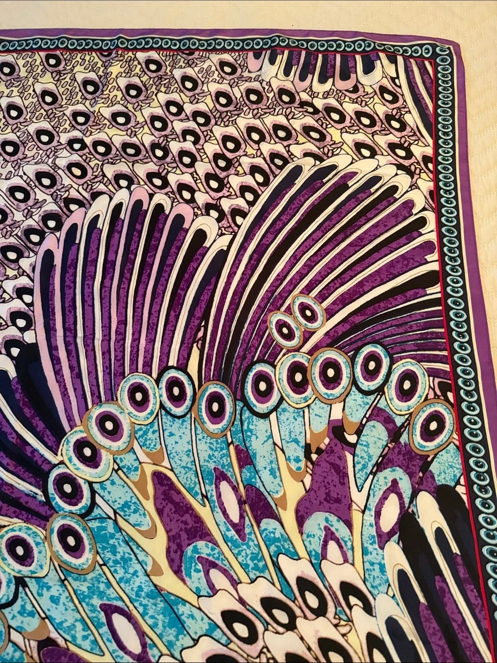 Vintage “Peacock” Scarf Large